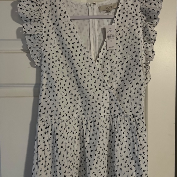 White and black dress LOFT NWT - Picture 4 of 4